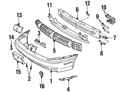 1998 Saturn SL1 Front Bumper Diagram