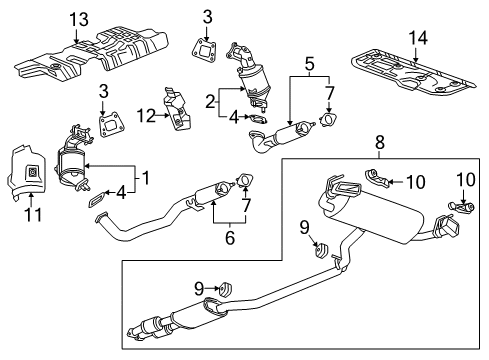 2019 Cadillac XT5 Exhaust Components Diagram