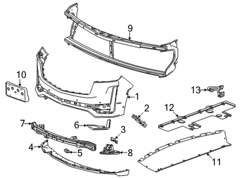 2023 Cadillac Escalade ESV Fascia Assembly, Front Bpr Lwr *Black Diagram for 84842069