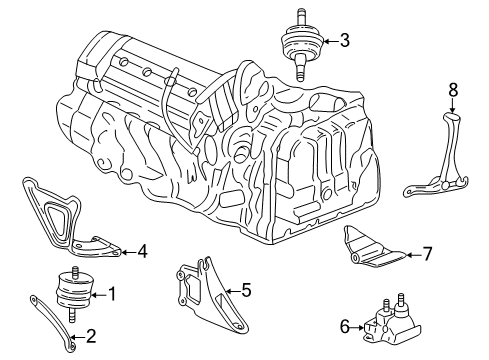 2000 Cadillac Seville Engine & Trans Mounting Diagram