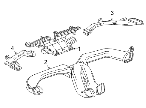 2021 Chevy Spark Duct Assembly, Windshield Defroster Outlet Diagram for 42337950