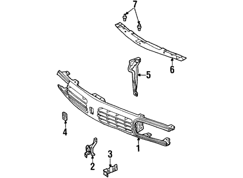 1997 Oldsmobile Regency Filler Assembly, Radiator Grille Opening Diagram for 25613551