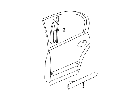 2001 Chevy Malibu Molding Assembly, Rear Side Door Center Diagram for 22594616