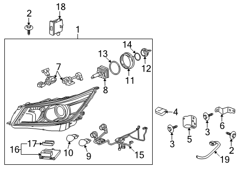 2012 Buick LaCrosse Ballast Assembly, Headlamp Diagram for 22743220