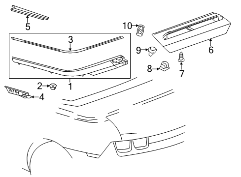 2012 Chevy Camaro Molding,Quarter Panel Belt Reveal Diagram for 22764868