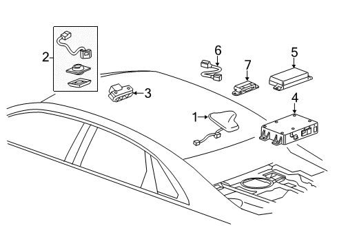 2017 Cadillac CTS Cable Assembly, Mobile Telephone & Navn Antenna Coaxial Diagram for 23420189