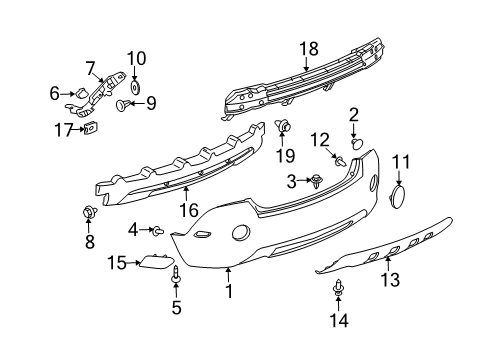 2009 Saturn Vue Rear Bumper Diagram 3 - Thumbnail