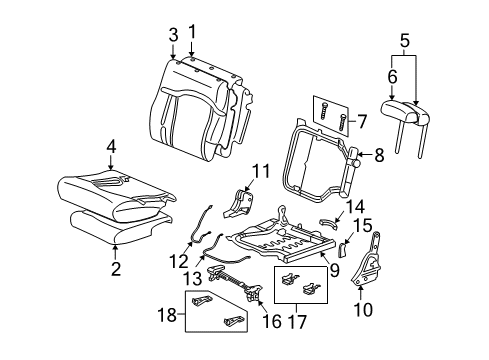 2003 Hummer H2 Pad,Rear Seat Head Restraint Diagram for 12477360