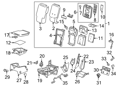 2020 GMC Sierra 1500 Front Seat Components Diagram 3 - Thumbnail