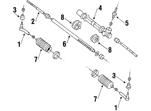 1985 Pontiac T1000 Steering Column & Wheel, Steering Gear & Linkage Diagram 3 - Thumbnail