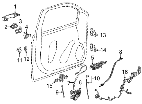 2015 GMC Sierra 1500 Bezel, Front Side Door Lock Cyl *Chrome M Diagram for 22923609