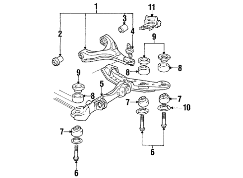 1999 Buick LeSabre Front Suspension, Control Arm, Stabilizer Bar Diagram 1 - Thumbnail