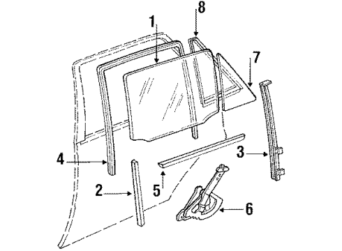 1988 Pontiac LeMans Link,Rear Side Door Check Diagram for 90245297