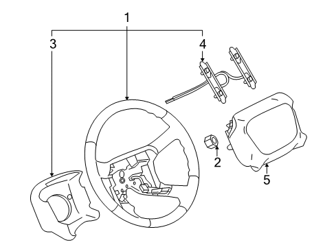 2007 Chevy Silverado 1500 Classic Steering Column & Wheel, Shroud, Switches & Levers Diagram 7 - Thumbnail