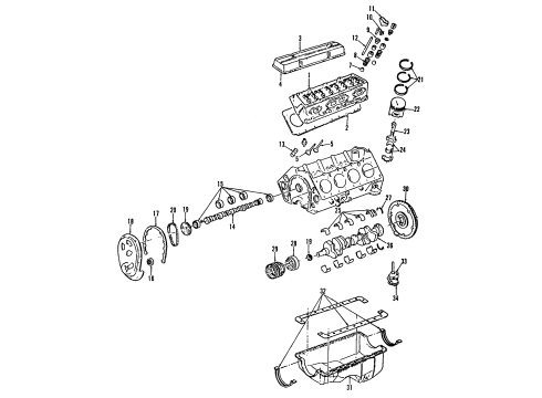 1990 GMC K2500 Engine Parts & Mounts, Timing, Lubrication System Diagram 1 - Thumbnail