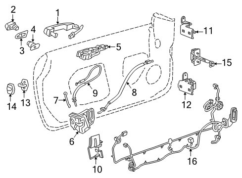 2019 Cadillac ATS Cover Assembly, Front Side Door Lock Diagram for 23346618