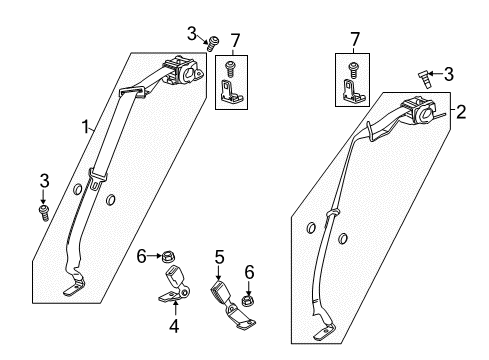 2015 Cadillac CTS Rear Seat Belts Diagram 2 - Thumbnail