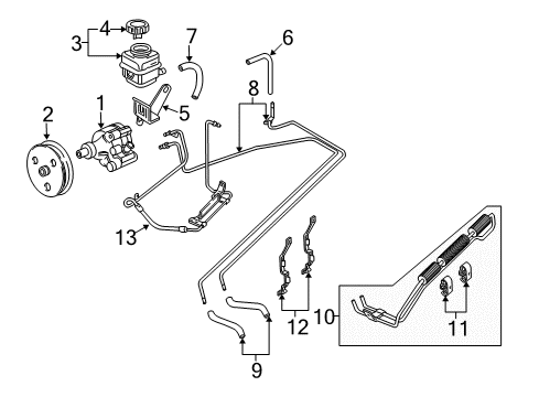 2005 Pontiac GTO Hose, P/S Fluid Cooling Diagram for 92209162