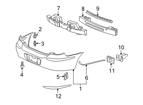 2006 Buick LaCrosse Rear Bumper Cover Diagram for 19120177