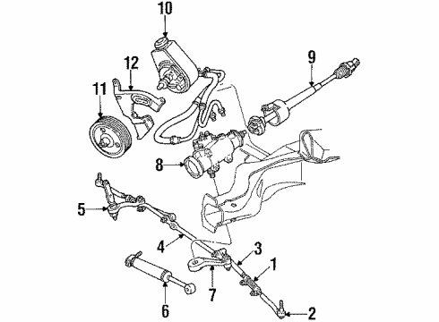 1992 Cadillac Brougham P/S Pump & Hoses, Steering Gear & Linkage Diagram 2 - Thumbnail