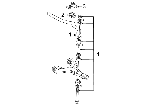 2000 Buick LeSabre Stabilizer Bar & Components - Front Diagram