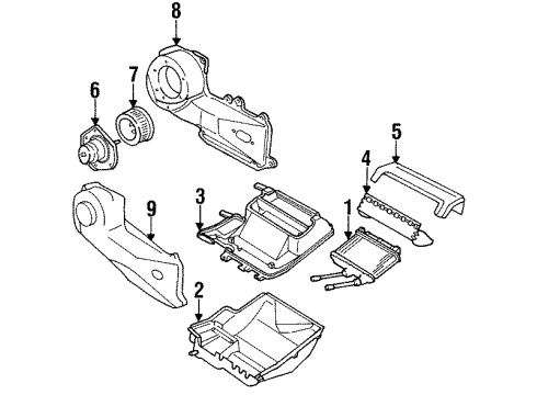 1998 Pontiac Grand Am Blower Motor & Fan, Air Condition Diagram 1 - Thumbnail