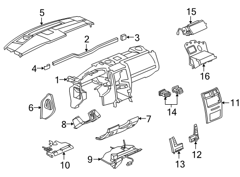 2009 Cadillac XLR Instrument Panel Diagram