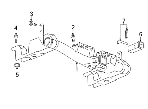 2016 GMC Sierra 3500 HD Trailer Hitch Components Diagram 1 - Thumbnail