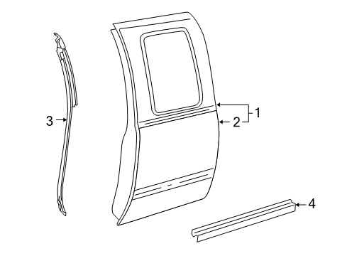 2007 Chevy Silverado 1500 Classic Rear Door, Body Diagram 1 - Thumbnail