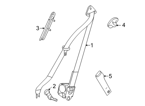 2006 Pontiac Torrent Driver Seat Belt Kit (Buckle Side) *Cashmer*Cashmere Diagram for 89026432