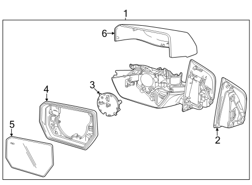 2023 GMC Canyon MIRROR-O/S RR VIEW (REFL GLS & BKG PLT) Diagram for 87845742