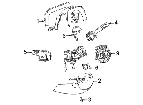 2022 GMC Hummer EV Pickup Shroud, Switches & Levers Diagram