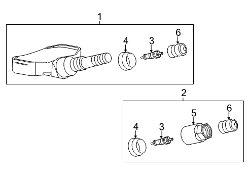 2014 Chevy Corvette Sensor Assembly, Tire Pressure Indicator Diagram for 13598775