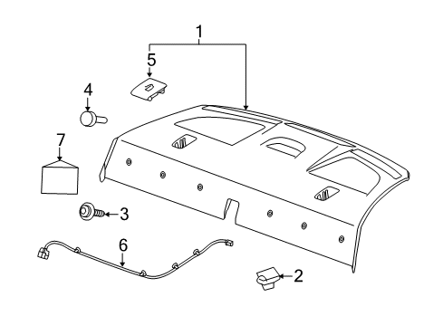 2014 Chevy Camaro Interior Trim - Rear Body Diagram 2 - Thumbnail