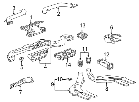 2019 Cadillac XTS Ducts Diagram