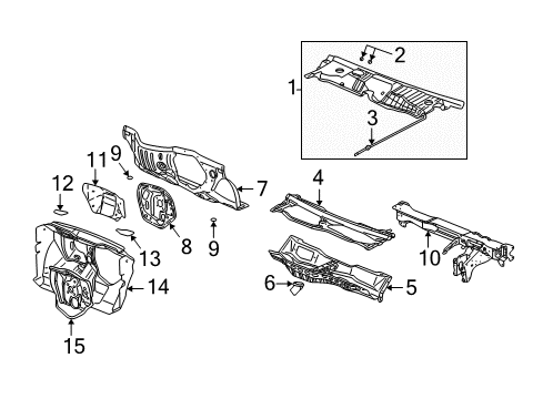 2007 Saturn Vue Panel,Dash Diagram for 10372905