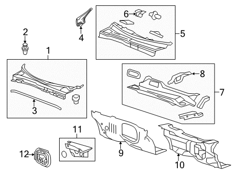 2012 Chevy Traverse Cowl Diagram