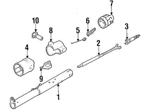 1985 Pontiac T1000 Steering Column & Wheel, Steering Gear & Linkage Diagram 1 - Thumbnail