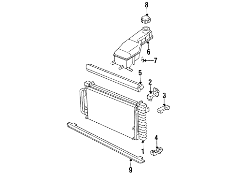 1995 Pontiac Grand Am Radiator & Components Diagram