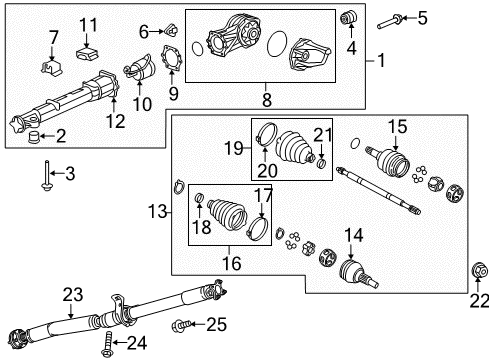 2017 Chevy Traverse Axle & Differential - Rear Diagram