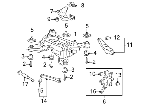 2008 Pontiac G8 Bushing,Rear Suspension Upper Control Arm Diagram for 92292241