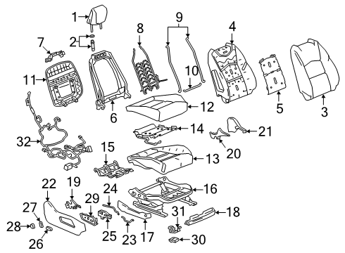 2019 Cadillac XT4 Passenger Seat Components Diagram 3 - Thumbnail