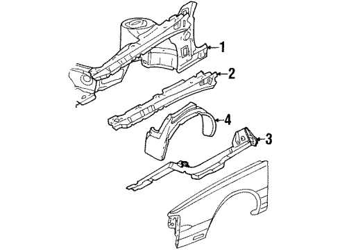 1990 Oldsmobile Toronado Panel, Front Wheelhouse Light *Black Diagram for 20727009