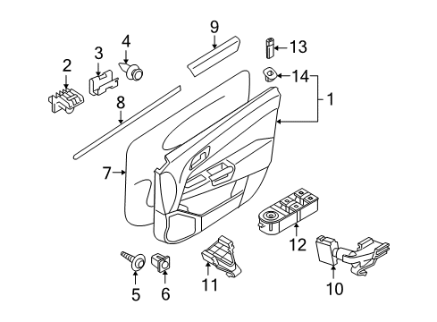 2008 Saturn Astra Trim,Front Side Door *Charcoal Diagram for 94700940