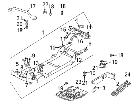 2002 Chevy Tracker Crossmember,Rear Diagram for 91176914