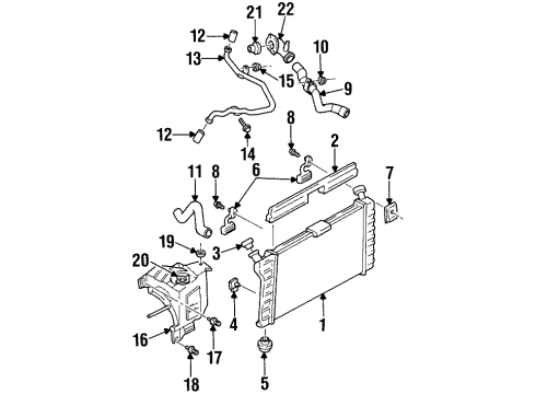 1996 Chevy Monte Carlo Radiator & Components Diagram 2 - Thumbnail