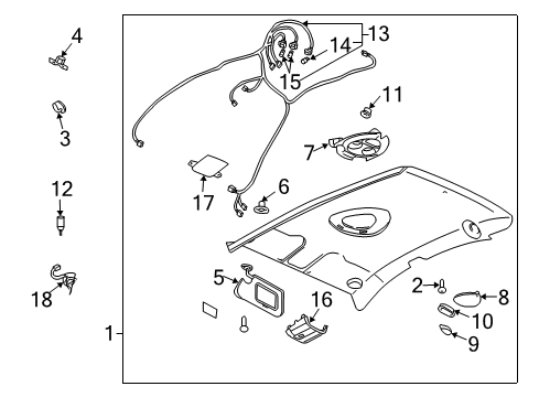 2005 Chevy Cavalier Bezel, Dome Lamp Switch *Graphite Diagram for 22649660