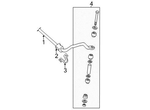 2014 GMC Savana 1500 Stabilizer Bar & Components - Front Diagram 1 - Thumbnail