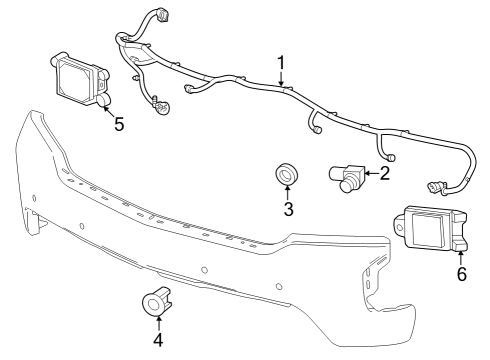 2022 Chevy Silverado 1500 BRACKET-FRT PARK ASST ALARM SEN *SERV PRIMER Diagram for 85517775