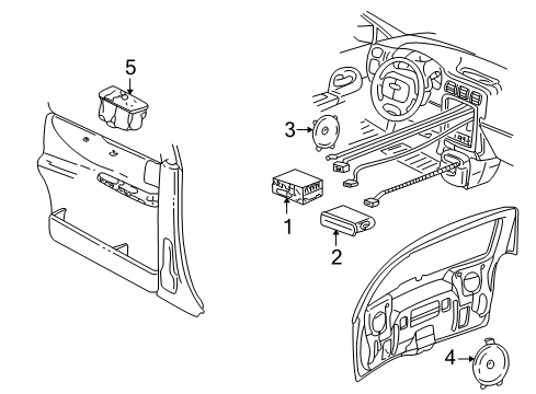 1997 Chevy Venture Speaker Assembly, Radio Front Side Door Diagram for 16186461